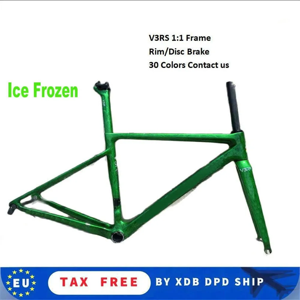 

T1100 V3RS Road Frames Green Ice Frozen Carbon Bicycle Frameset Direct Mount Brake Disc DPD/UPS
