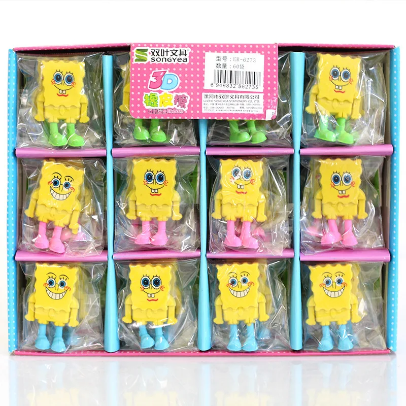 

Spongebob Rubber Sassafras Anime Squarepants Kawaii Creative Office School Supplies Stationery Cartoon Children's Gifts