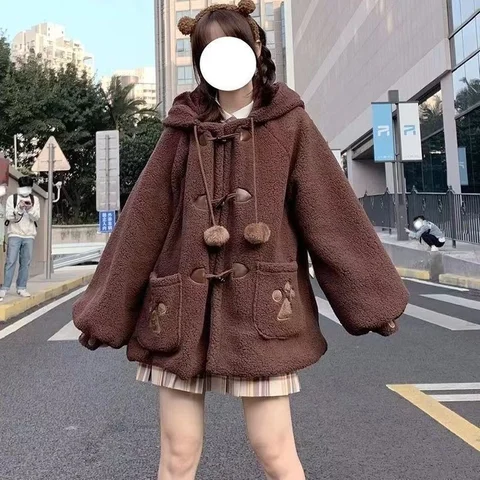 Deeptown Kawaii Women Hoodies Cute Lolita Japanese Style Sweet Harajuku Oversized Preppy Sweatshirts Embroidery Soft Girl JK