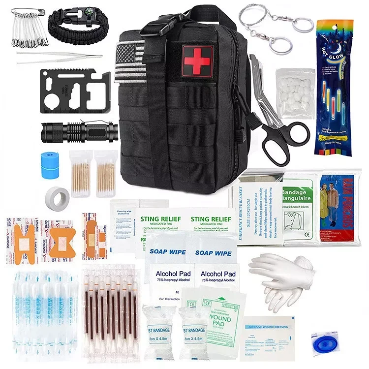 

NEWEST Survival Kit First Aid Kit Upgraded Outdoor Emergency Survival Kit Gear Medical Supplies Tactical Pouch Bag Safety