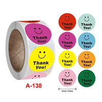 50100300500 pieces of thank you smiley reward stickers 8 colorful kids diy toys lovely cute kawaii seal label scrapbook