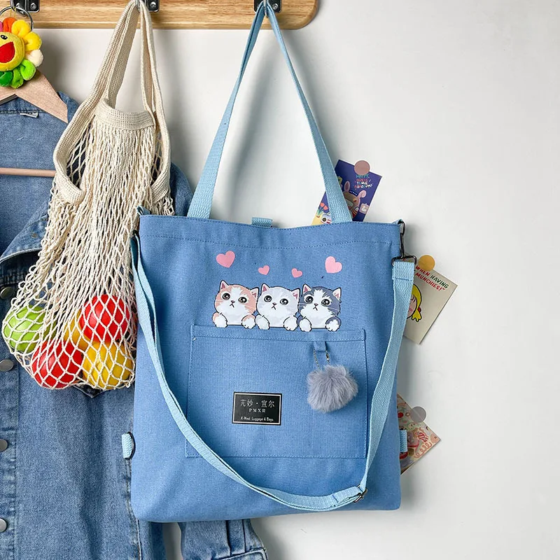 

Korean Canvas Crossbody Bag for Women 2022 Casual Girl Student Shoulder Tote Shopper Bag Fashion Cotton Cloth Female Handbags