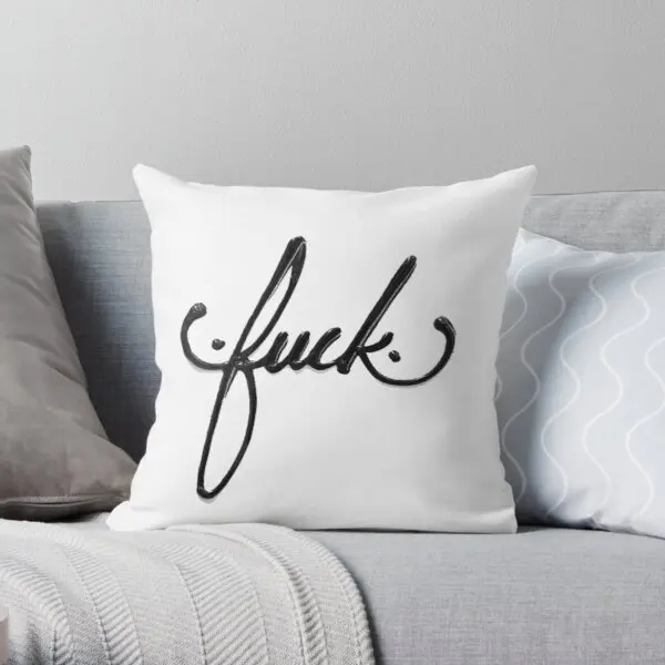 

Cursive Curse Printing Throw Pillow Cover Square Bed Cushion Office Throw Waist Hotel Sofa Soft Case Decor Pillows not include