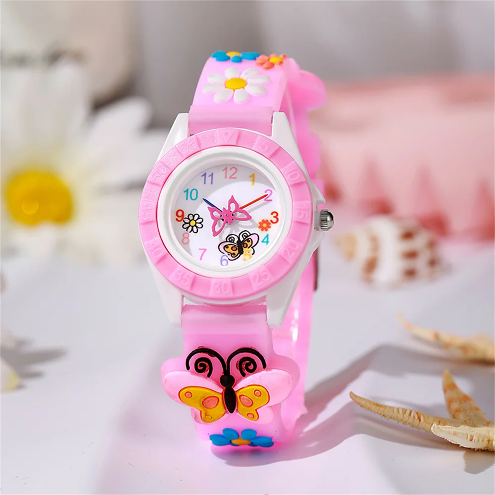 Фото Модные 2024 дети с рисунками, животные, марионы, дизайн, Reloj с кварцем, повседневные силиконовые пурпурные дети, девушки, Reloj de pulser №4