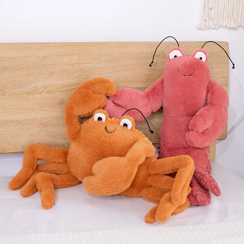 

1pc Cute Soft Realistic Lobster Crab Plush Toy Cartoon Sea Animal Toys Baby Soother Doll Kids Birthday Christmas Gift