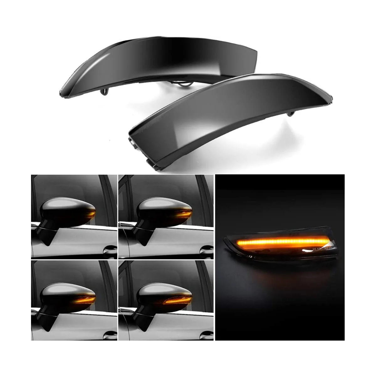 

Dynamic Sequential LED Side Wing Rearview Mirror Lights Turn Signal Blinker Lamp for Ford Fiesta ST B-Max 2008-2017