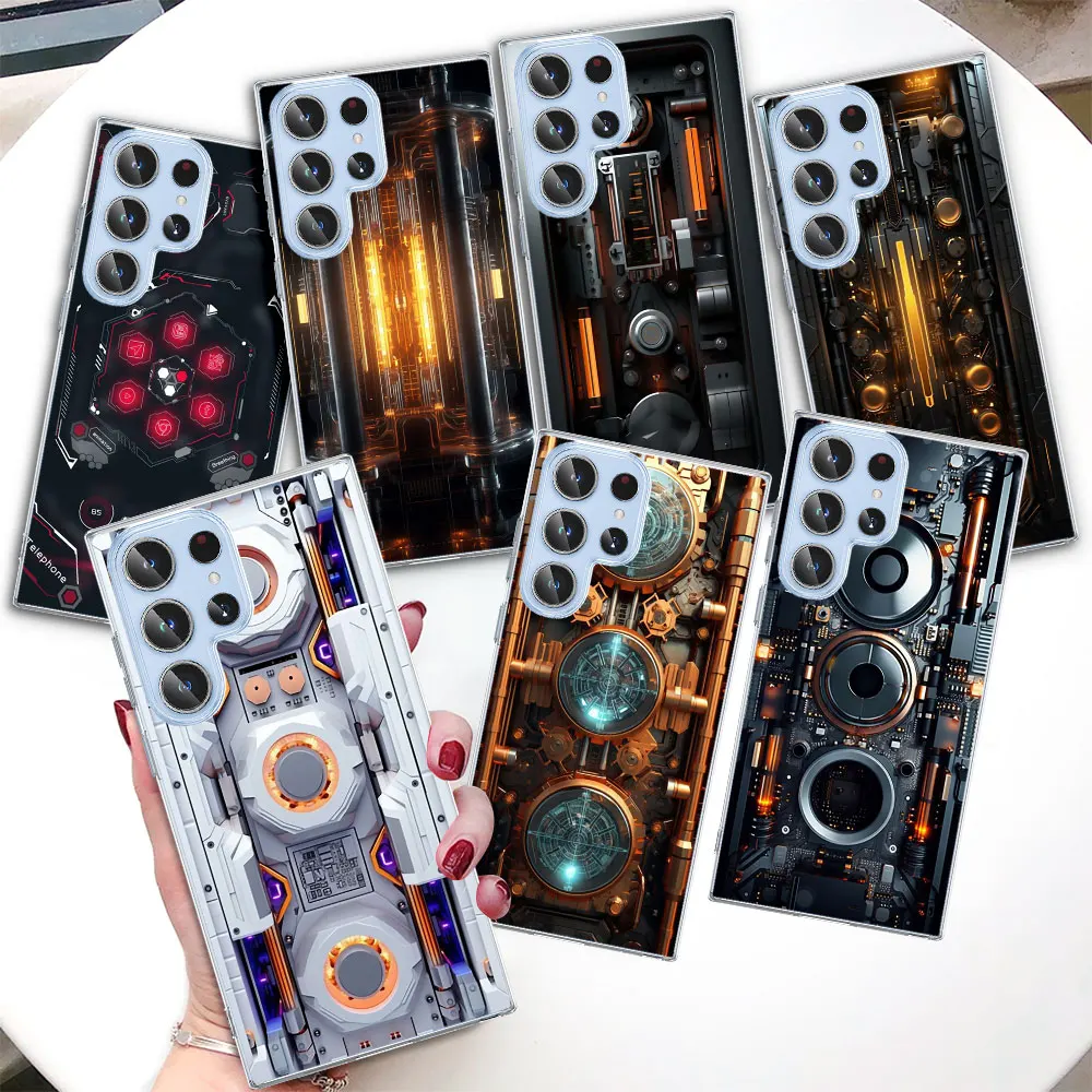 Машинный Прозрачный чехол для Samsung Galaxy S23 S22 Ultra S10e, чехол для S21 S20 FE S10 5G S9 S8 Plus S7 Edge, мягкий чехол для телефона