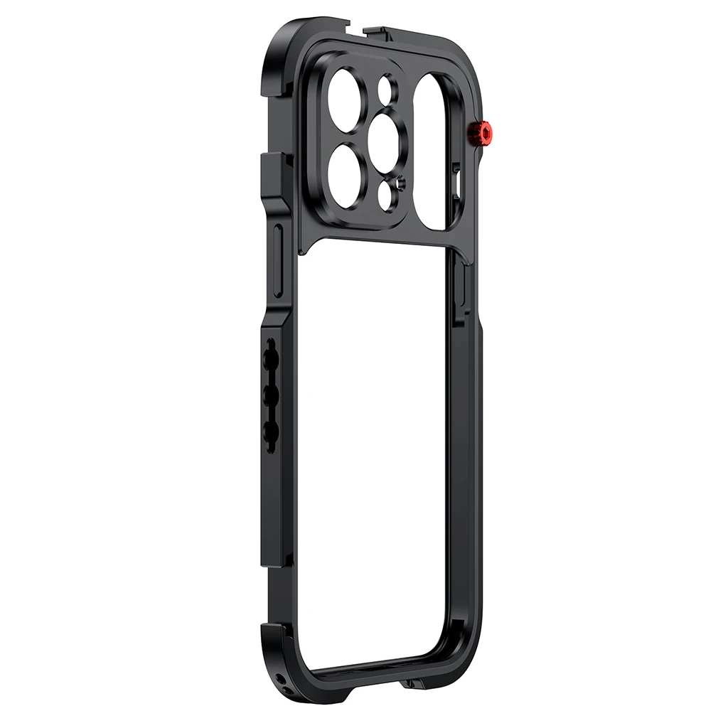 

Mobile Video Cage for iPhone 13 Pro Max / 14 Pro /14 Pro Max Smartphone Case with 3 Cold Shoe 1/4 Thread Support Mic LED Handle