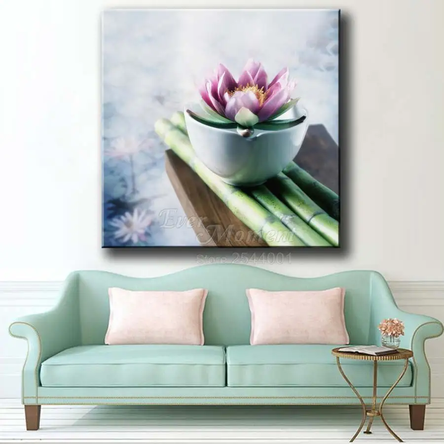 Алмазная картина Ever Moment Лотос Бамбук