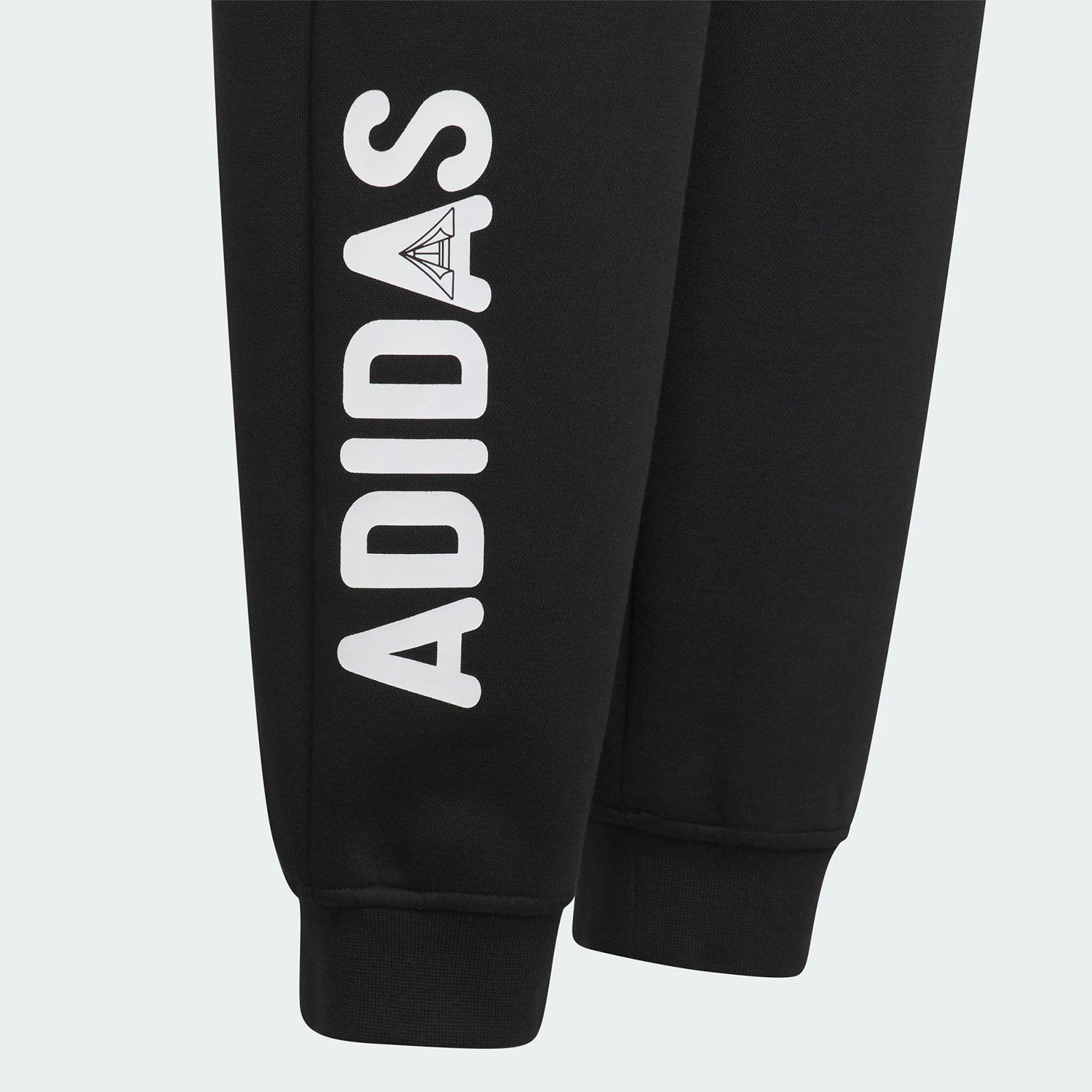 Фото Оригинальные детские теплые вязаные брюки Adidas с завязками на щиколотке, осенняя коллекция, модель KC5341. №3