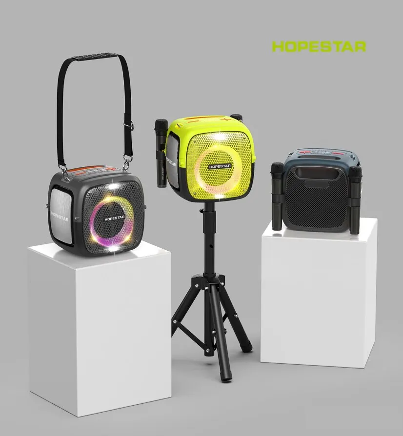 Колонка Hopestar Party One со штативом беспроводной мощный bluetooth бумбокс 80W с LED