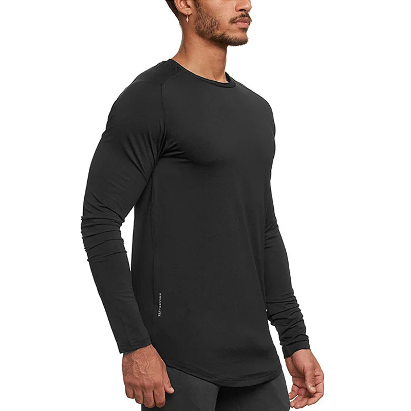 

Gym Mens Sport T-shirt Quick Dry Running Shirt Full Sleeve Compression Casual Top Bodybuilding Singlets Male Fitness Sweatshirt