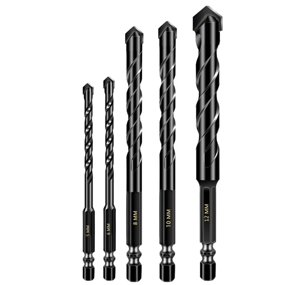 

5Pcs Cross Hex Tile Drill Bits Set Carbide Triangle Porcelain Stone Glass Ceramic Concrete Drill Bit Hole Opener For Wall