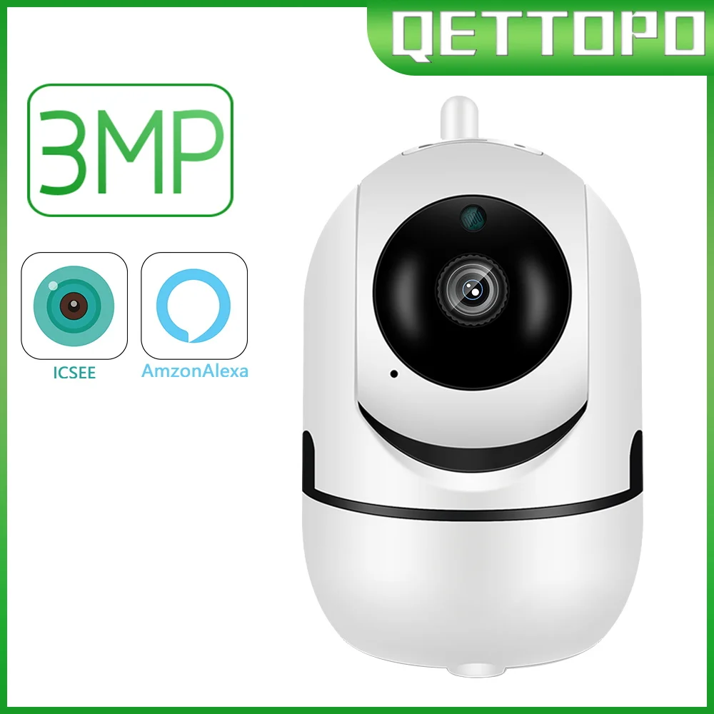 

Alexa IP PTZ Camera 3MP WiFi Wireless Baby Monitor Auto Tracking CCTV Audio Video Cloud Storage Indoor Surveillance Camera iCsee