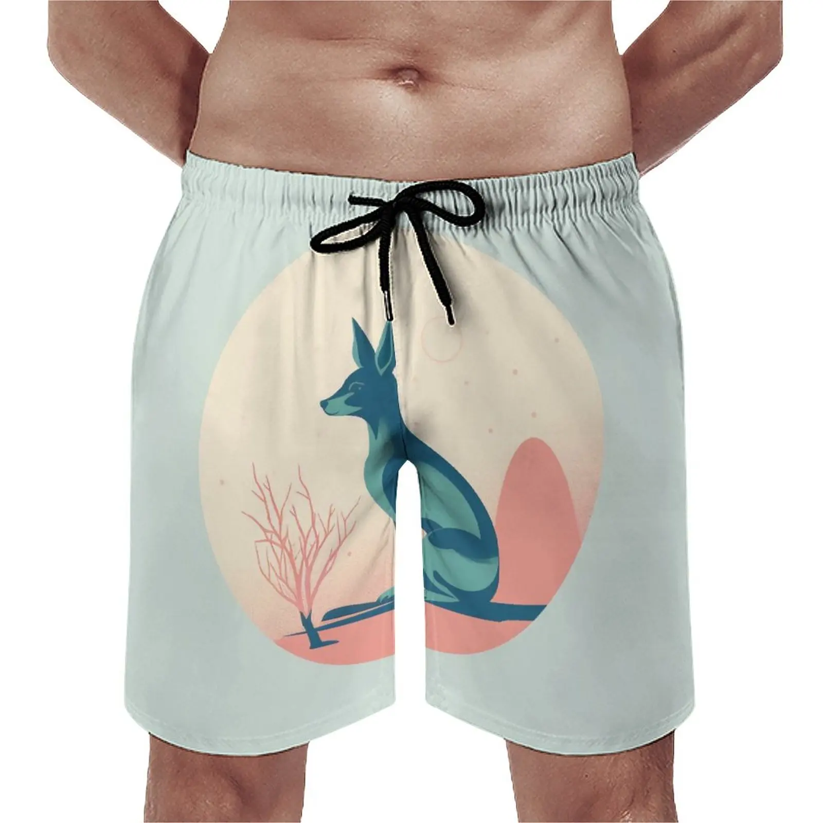 

Kangaroo Board Shorts Simple Circle Minimalistic Classic Beach Short Pants Male Printed Surfing Comfortable Swim Trunks Gift