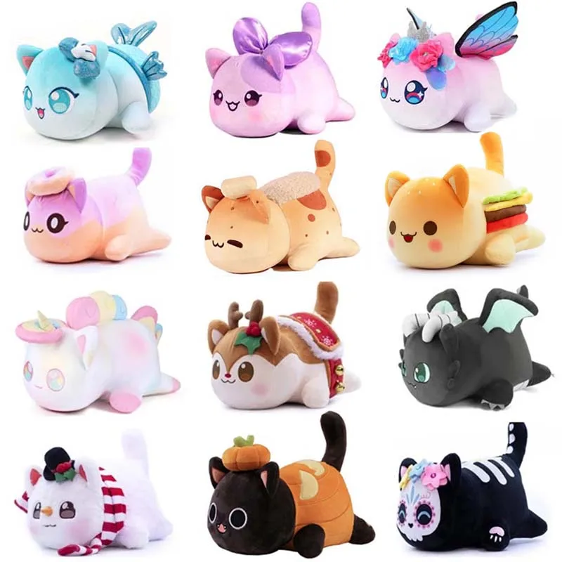 

Aphmau Meows Cat Plush Toy Soft Meemeow Stuffed Donut Cat Plushes Kawaii French Fry Cheeseburger Food Plush Doll Christmas Gifts