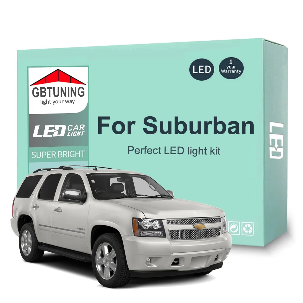 

Комплект светодиодных ламп для внутреннего освещения для Chevrolet Chevy Suburban 2000-2014 2015 2016 2017, купольная лампа для чтения автомобиля, багажника, CAN-ш...