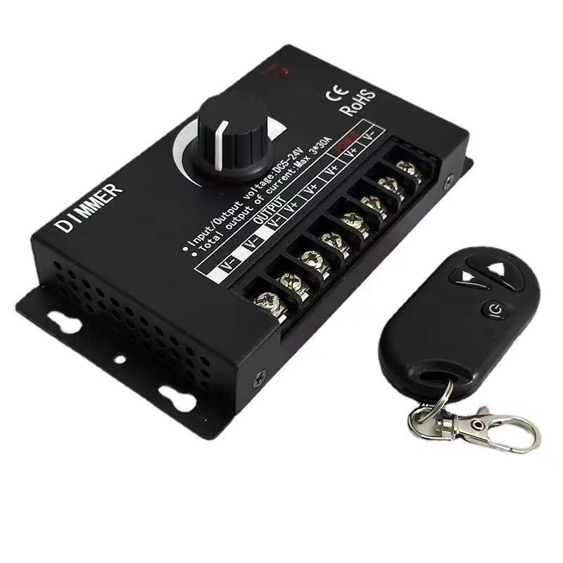 Вращающийся светодиодный диммер 30 А 90 постоянный ток 12/24 В макс. 360 Вт