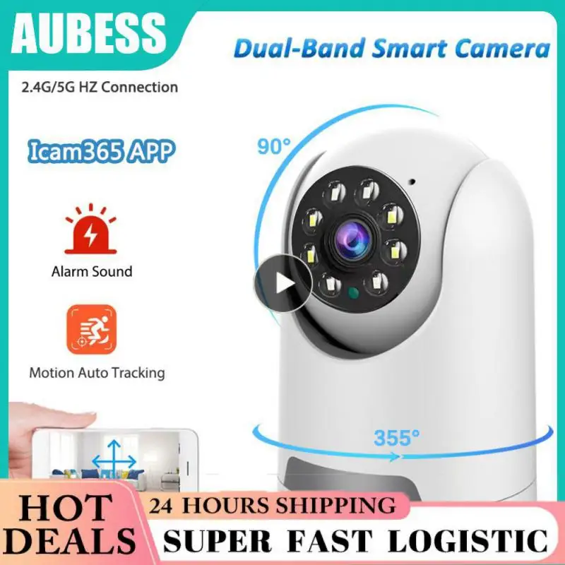 

Home Security 5g Wifi Ip Camera Infrared Night Vision Baby Monitor Ai Tracking 1080p Surveillance Camera Mini Cam