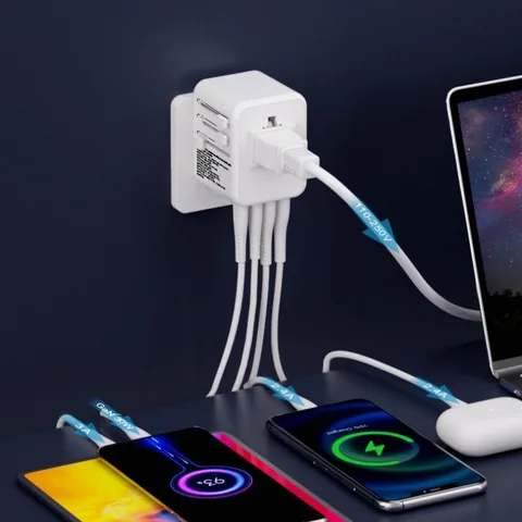 Адаптер для международных путешествий, универсальный глобальный адаптер питания, 25 Вт/30 Вт, быстрая зарядка с 2 USB + 2 Type-C для ЕС, Великобритании, США