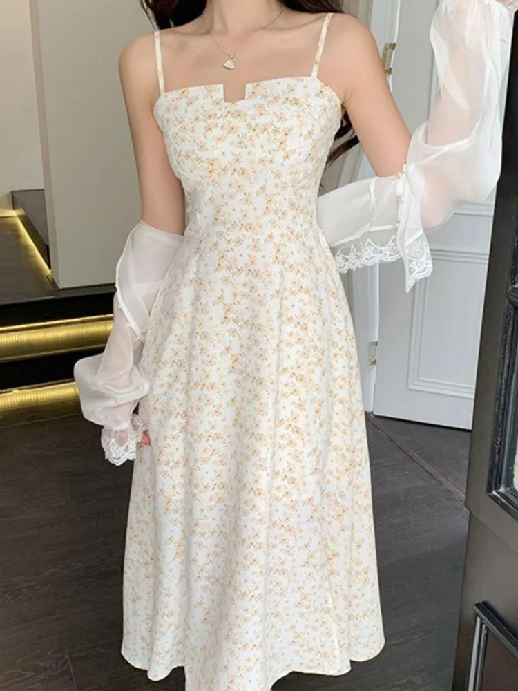 

Летнее женское элегантное платье миди на бретелях-спагетти, сексуальное женское платье-макси для пляжа