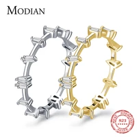 modian 100 real 925 sterling silver abstract irregular design clear cz fashion finger ring for women statement jewelry anillo
