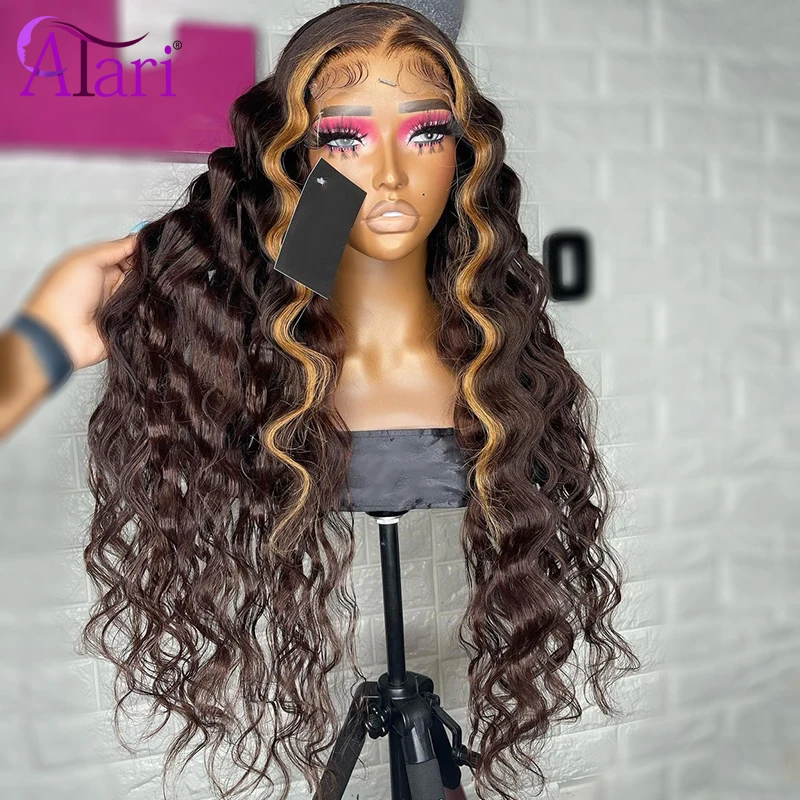 27 Curly Human Hair Wigs 5x5 Highlight Lace Closure Wig Pre Plucked Atari