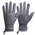 Зимние лыжные перчатки с защитой от холода для мужчин, ветрозащитные водонепроницаемые сохраняющие тепло велосипедные перчатки, Нескользящие мягкие пушистые перчатки для сенсорного экрана