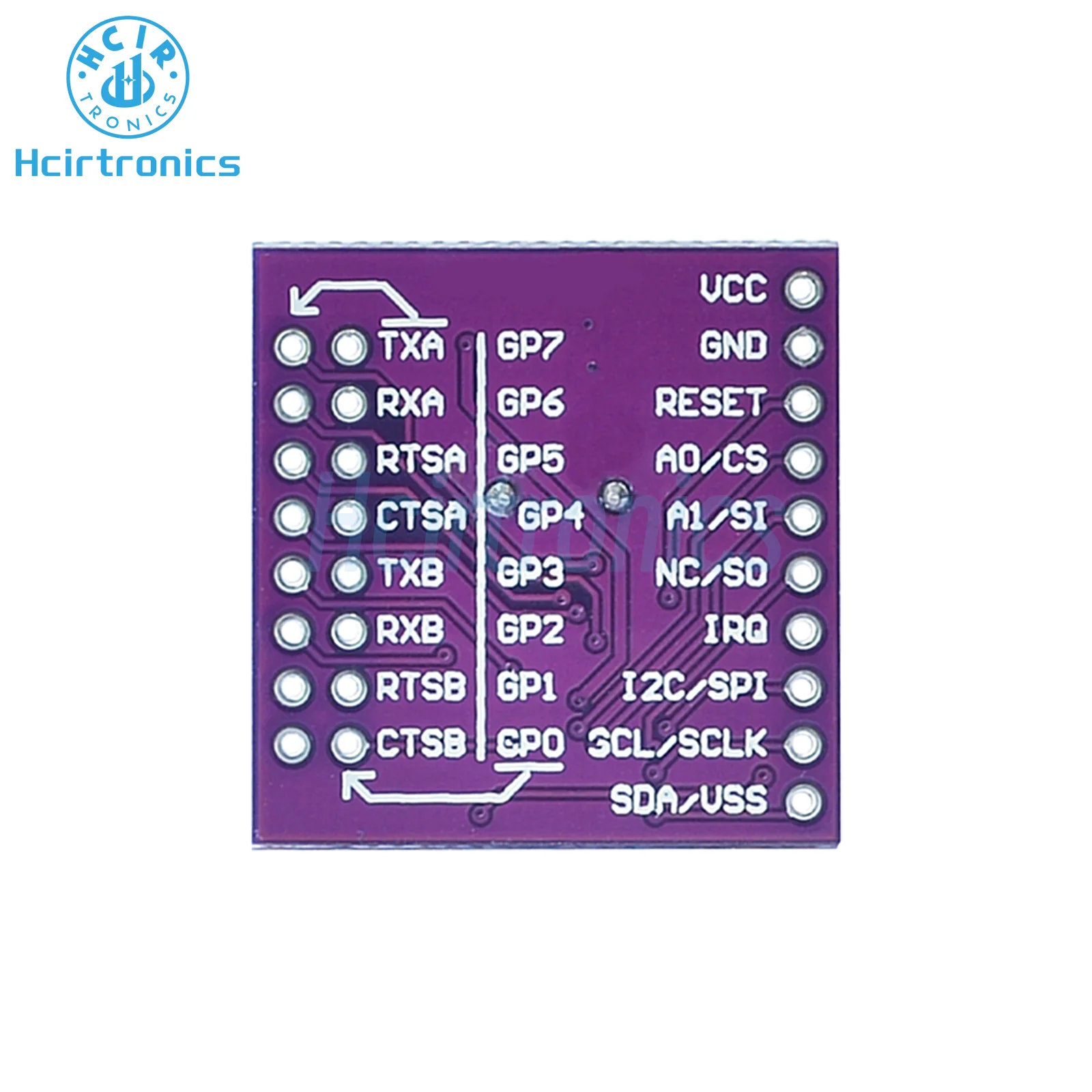 MCU-752 SC16IS752 Интерфейс шины I2C/SPI для двухканального модуля преобразования UART Плата