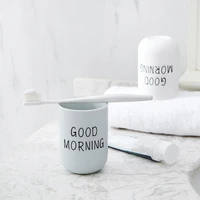 mouthwash cup good morning bathroom tumblers toothbrush toothpaste holder cup travel washing cup water mug bathroom accessories