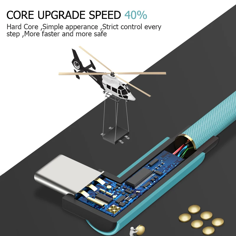 Красный Черный Белый Синий Серый 90 градусов шнур для быстрой зарядки Type-C