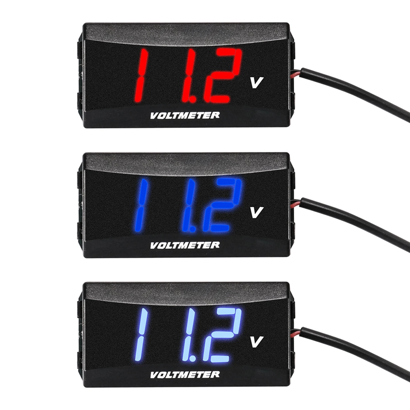 

2 шт., цифровой вольтметр-тестер для мотоцикла, 12-80 в