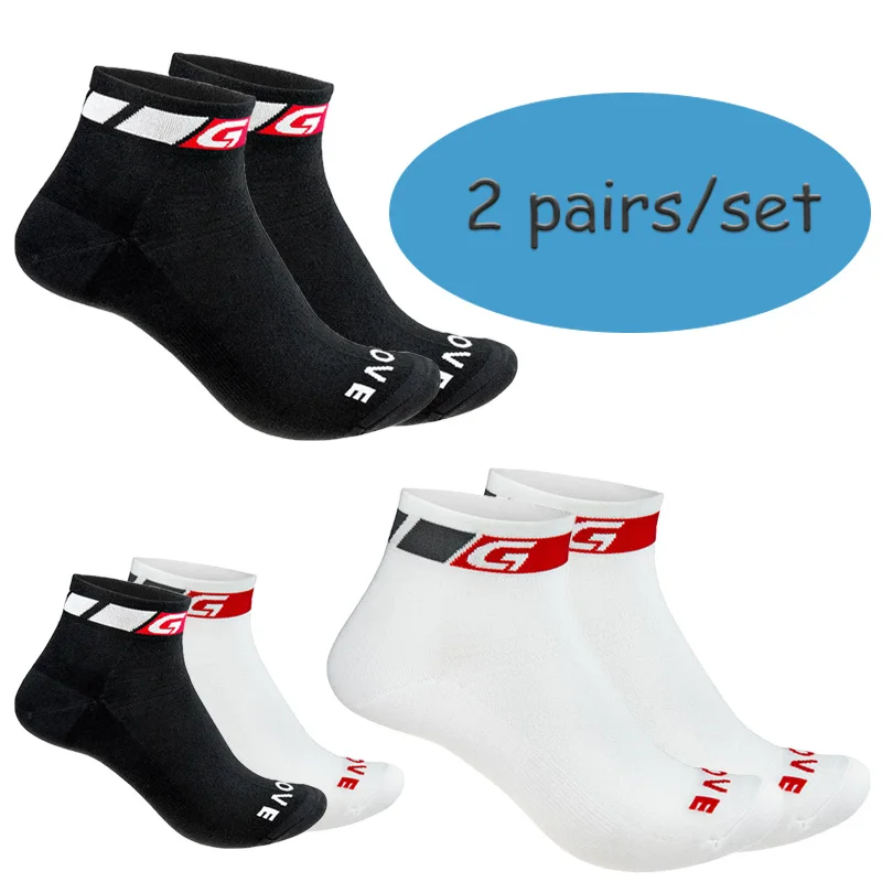 

2 Pairs/set Cycling Socks Men Outdoor Sport Prof Competition Bike Running Socks Comfortable Breathable Calcetines Ciclismo