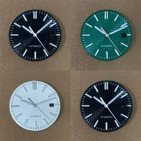 new 31 8mm watch dials for nh35 movement green luminous watch dialwatch hands kits modified parts