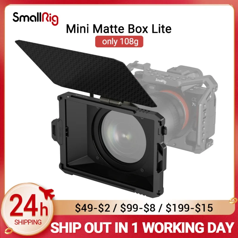 

SmallRig Universal Mini Matte Box Lite For SONY CANON NIKON Camera Carbon Fiber Top Flag Multiple Filters Weighs Only 108g 3575