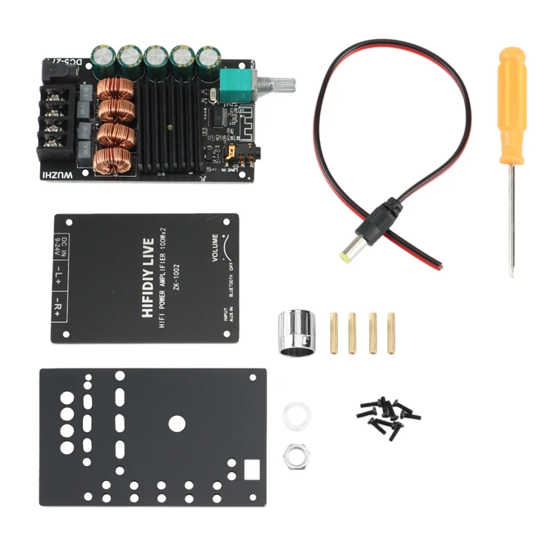 

Bluetooth 5.0 AUX TPA3116D2 Digital Power Amplifier Board 2X100W Speaker Stereo Audio AMP Module Home Music B1002S 100W