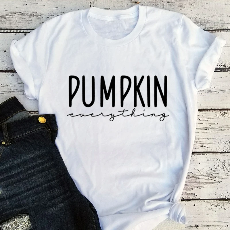 

Fall Tees Pumpkin Everything Shirt Thanksgiving Tees Cute Fall Shirts Women's Fall Aesthetic Clothes Pumpkin Tops L