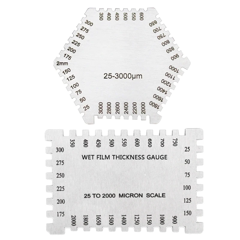 

Stainless Steel Hexagonal Wet Film Comb Paint Thickness Gauge Meter for Architectural Coatings Measure Range 25-3000um