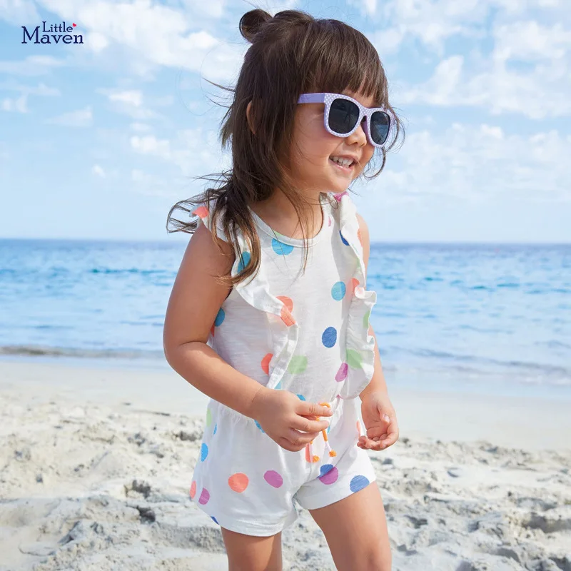 

Little maven 2022 Summer Clothes Casual Baby Girls Bodysuit Toddler Kids Clothes Sets Romper for Children 2-7 year
