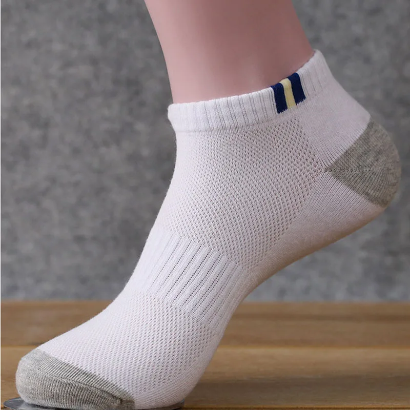 5 Pairs Men's Ankle Socks Invisible Socks Summer Breathable Thin Sport Cotton Socks Silicone Antiskid Boat Socks Low-Cut Socks