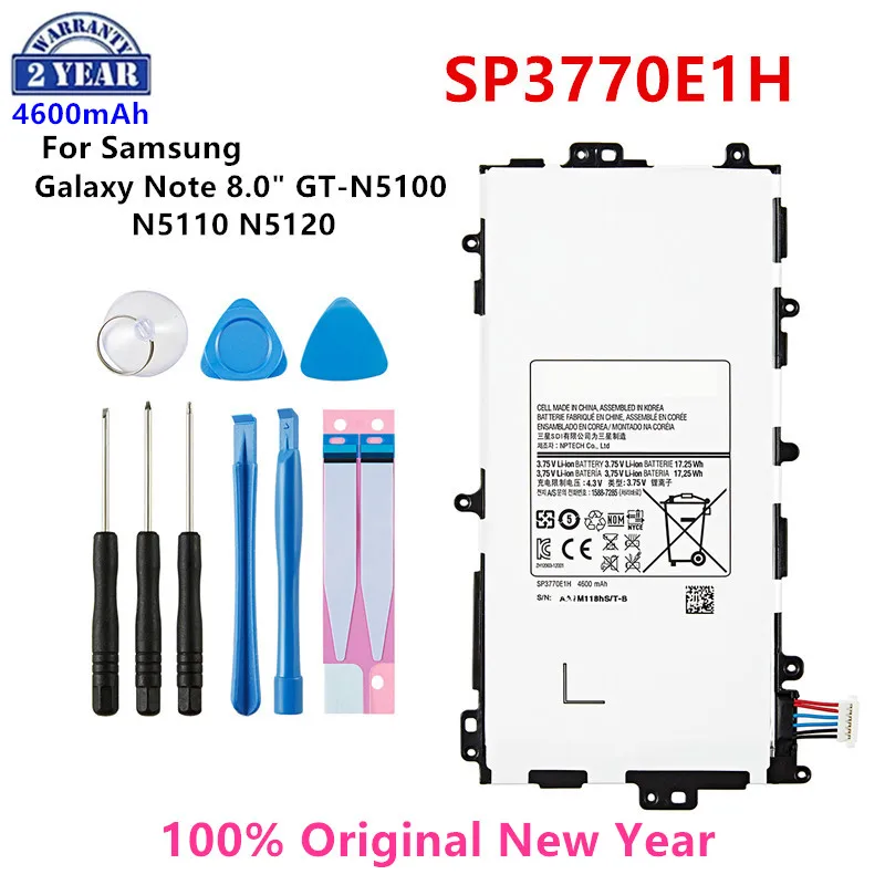 

100% Orginal Tablet SP3770E1H Battery 4600mAh For Samsung Galaxy Note 8.0" GT-N5100 N5110 N5120 Tablet Batteria +Tools