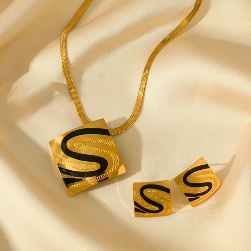 Золотое минималистичное геометрическое ожерелье EILIECK из нержавеющей стали 316L