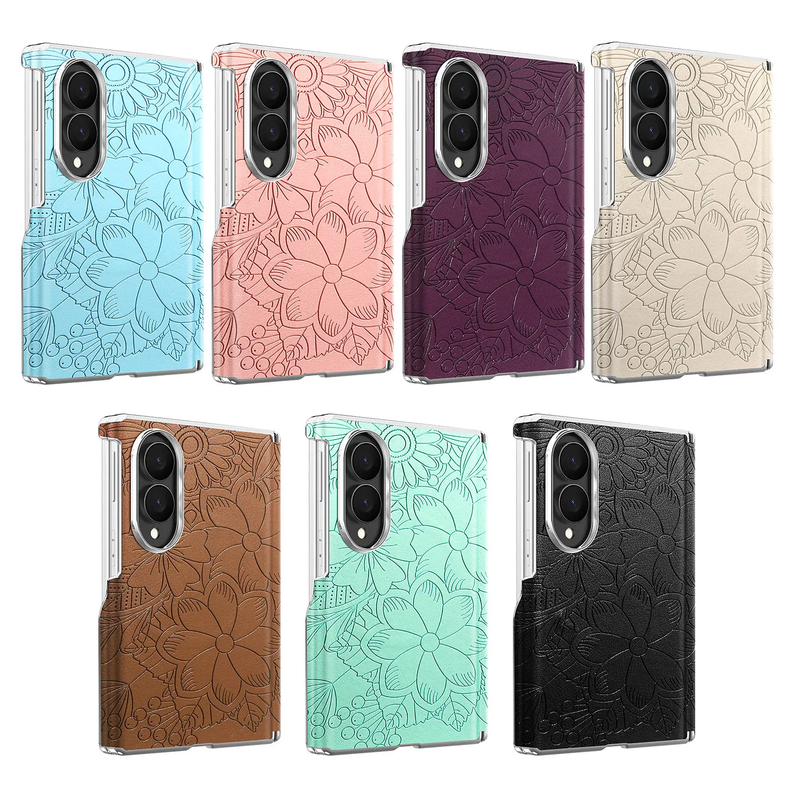 ‌ Модный кожаный чехол с магнитной застежкой и тиснением для Samsung Z Fold 8, ударопрочный, с защитой центральной оси, совместимый с MagSafe ‌   Тонкий чехол (art.: 3920dc588dffd) - 3920dc588dffd