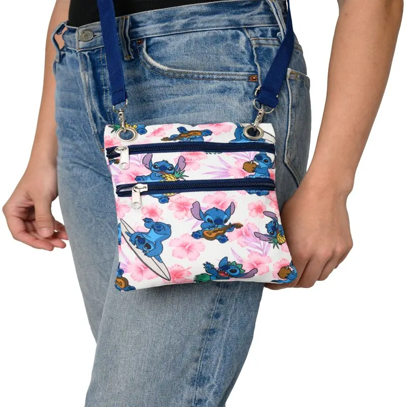 Stitch Passport Bag Travel Crossbody Purse Women  Pineapples Hawaii White