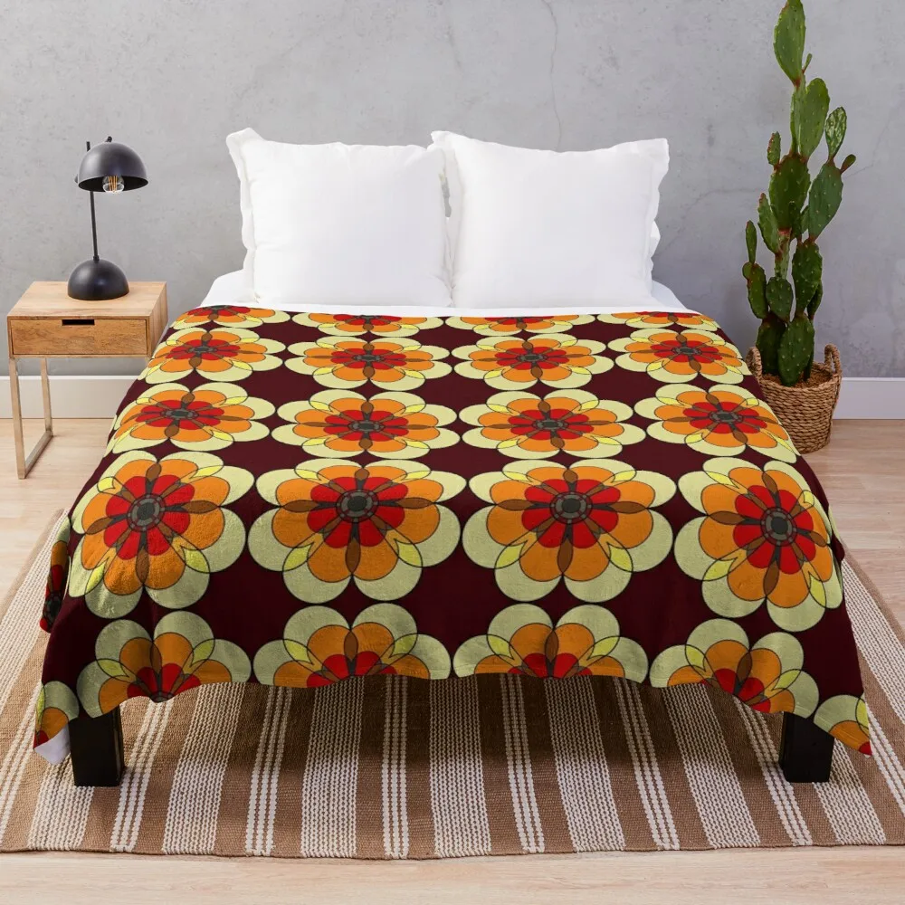 

Retro Marigold Throw Blanket Embroidered Blanket For Sofa