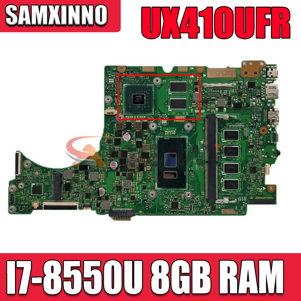 

UX410UFR Laptop motherboard (14 inch) for ASUS UX410UFR UX410UF UX410UQ UX410UR UX410U mainboard W/ (V2G) GPU 8G/I7-8550U
