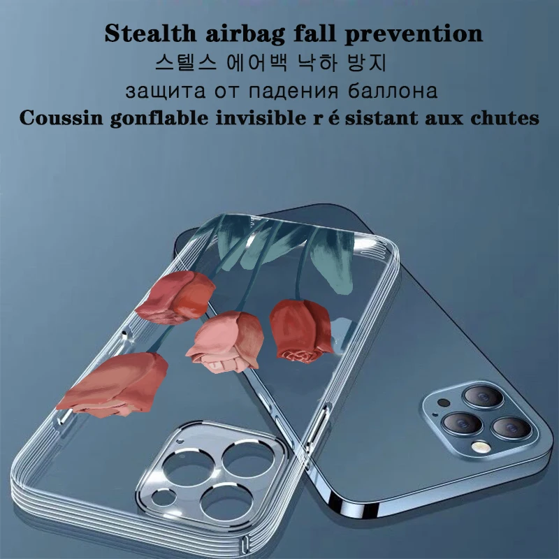 

UV Print Oil Painting Tulip Flower Phone Case for iPhone 7 8 11 12 13 14 X Xr Xs Mini Pro Max, Shockproof Slim TPU iPhone Cover