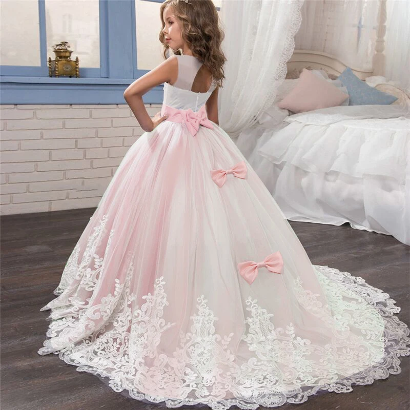 

2022 Girls Summer Dress Bridesmaid Kids Dresses For Girls Children Long Princess Dress Vestido Party Wedding Dress 6 10 12 Years