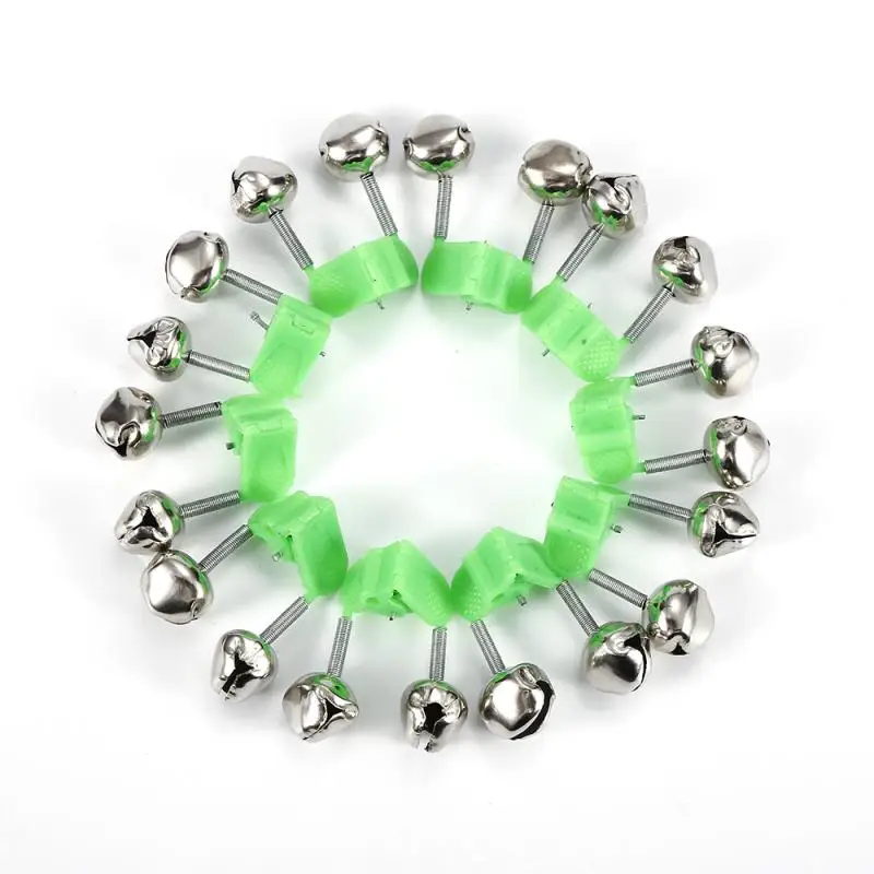 

10 Pieces Practical Fishing Bite Small Alarm Green Finshing Twin Bell Ring For Lure Sea Fishing Rod Fishing Tools