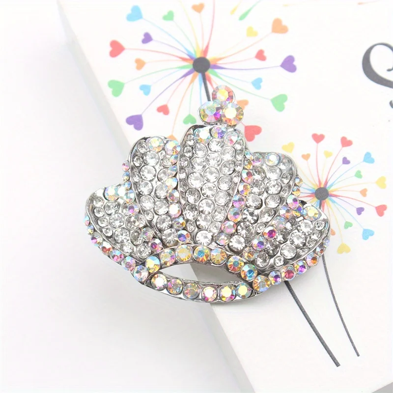 Новый стиль элегантная брошь в виде короны со стразами модная женская